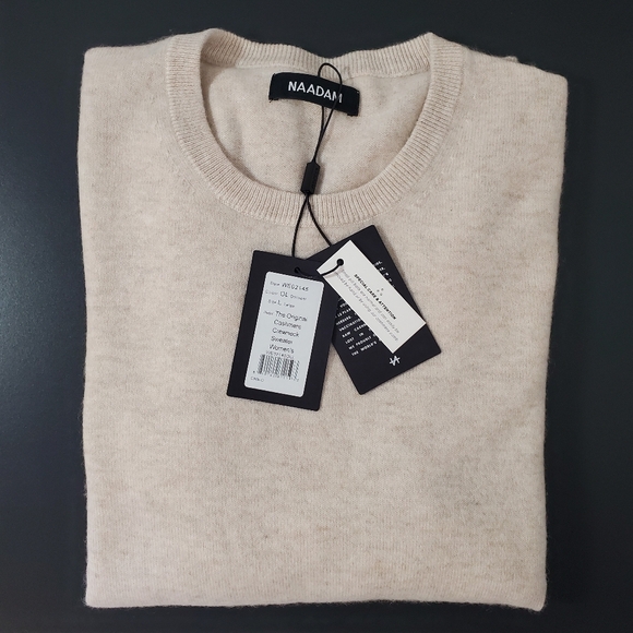 NAADAM The Original Cashmere Crewneck Sweater - Oatmeal - Large NWT - Picture 4 of 11